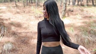 Karol smith sexy mexican latina seduces stranger to help her in the woods and cums inside
