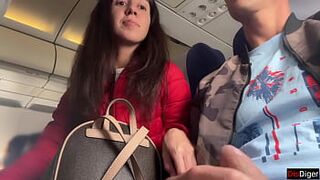 Risky Public Jerking Off On A Plane Full Of People - Public Dick Flashing