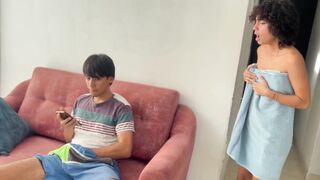 HORNY step SISTER-IN-LAW DISCOVERS HER PERVERT BROTHER-IN-LAW MASTURBATING TO HER PHOTOS AND AFTER A BLOWJOB SHE RIDES HIS DICK TO GET HIS HORNY OUT OF HIS HORNY