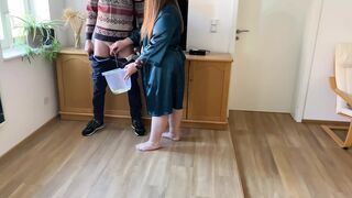 Fat mother-in-law pees like an animal and son-in-law watches and jerks