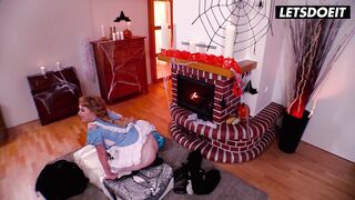 Huge Tits Blonde Harmony Fucks Photographer On Halloween - LETSDOEIT