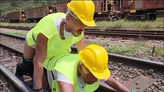 The workers went hard at lunchtime, they fucked their passive colleague and gave him lots of milk for dessert (teaser).