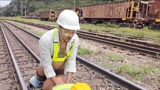 The workers went hard at lunchtime, they fucked their passive colleague and gave him lots of milk for dessert (teaser).