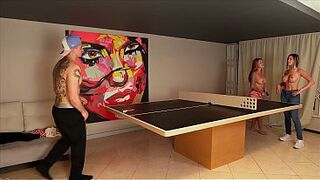 My boyfriend is betting me on his game and he has to watch me have sex with his friend and his girlfriend - Ambar Prada