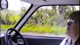 Bank manager Mrs Elizabeth Hogben's 1st nude drive.